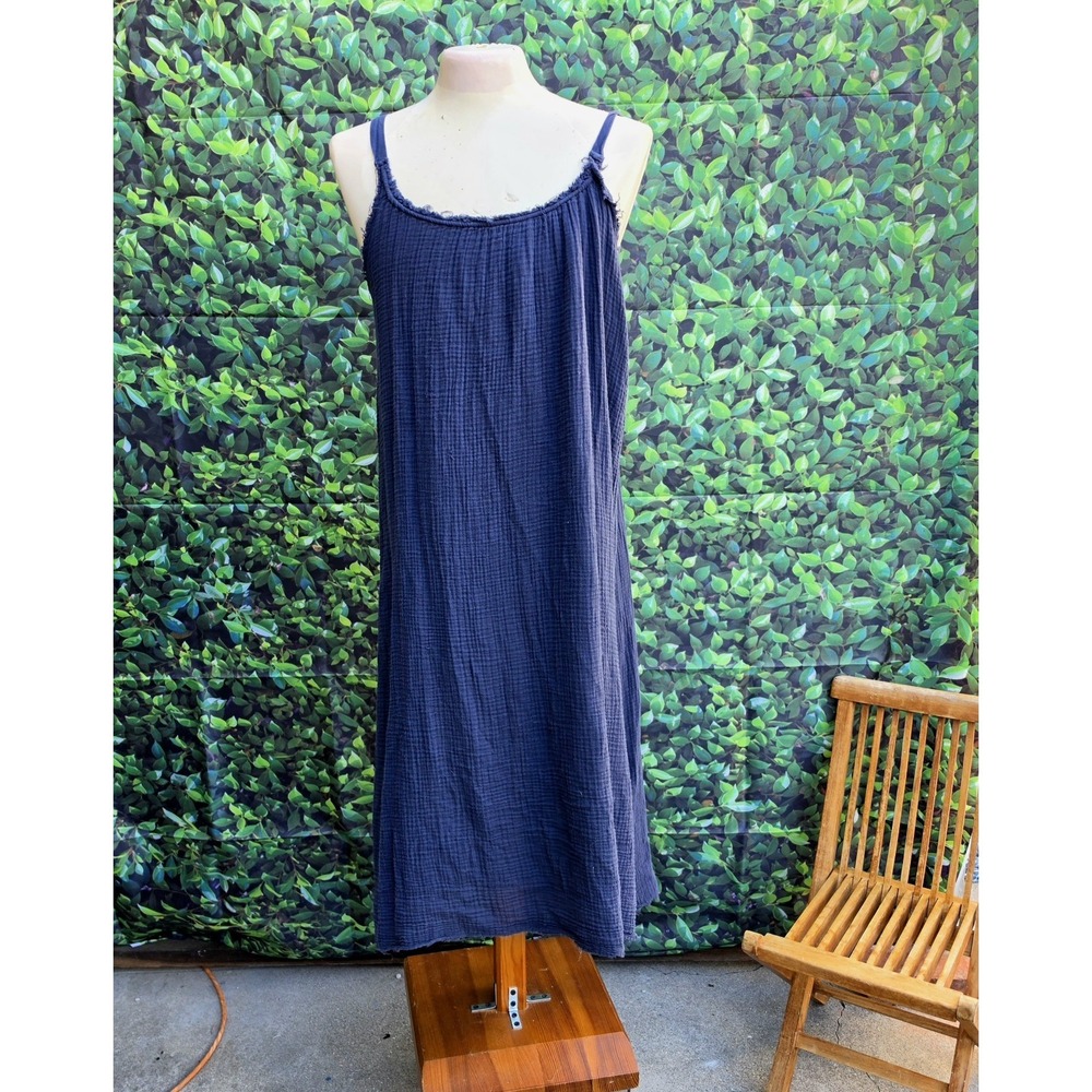 Velvet Graham Spencer Navy Gauze Maxi Dress XS Cotton Sleeveless Boho